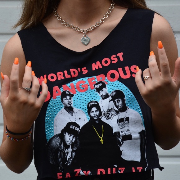 N.W.A Rhinestone Crop Top - Picture 4 of 5